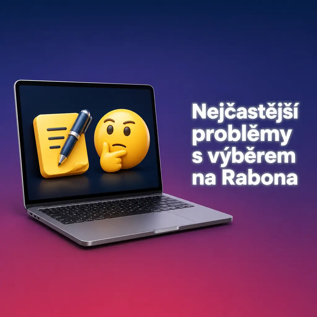 Ilustrace nejčastějších problémů s výběrem peněz na Rabona a jejich řešení